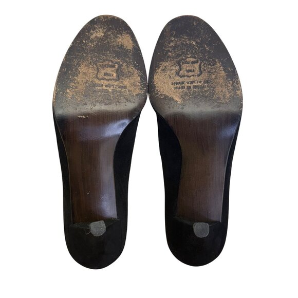 Stuart Weitzman Women’s Black Suede With Bow Accent Stiletto Heels Size 6.5M - Picture 8 of 9